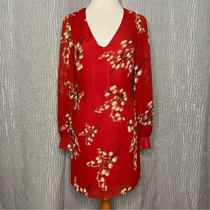 Lavender Brown V neck dress